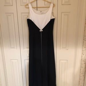 Black and white evening dress